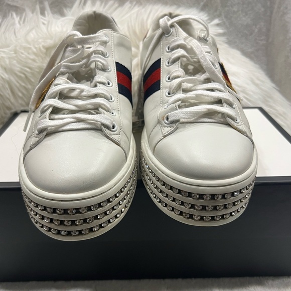 Gucci Women’s Ace “LOVED” Rhinestone Platform Sneakers Size 41EU/11US - Picture 11 of 11